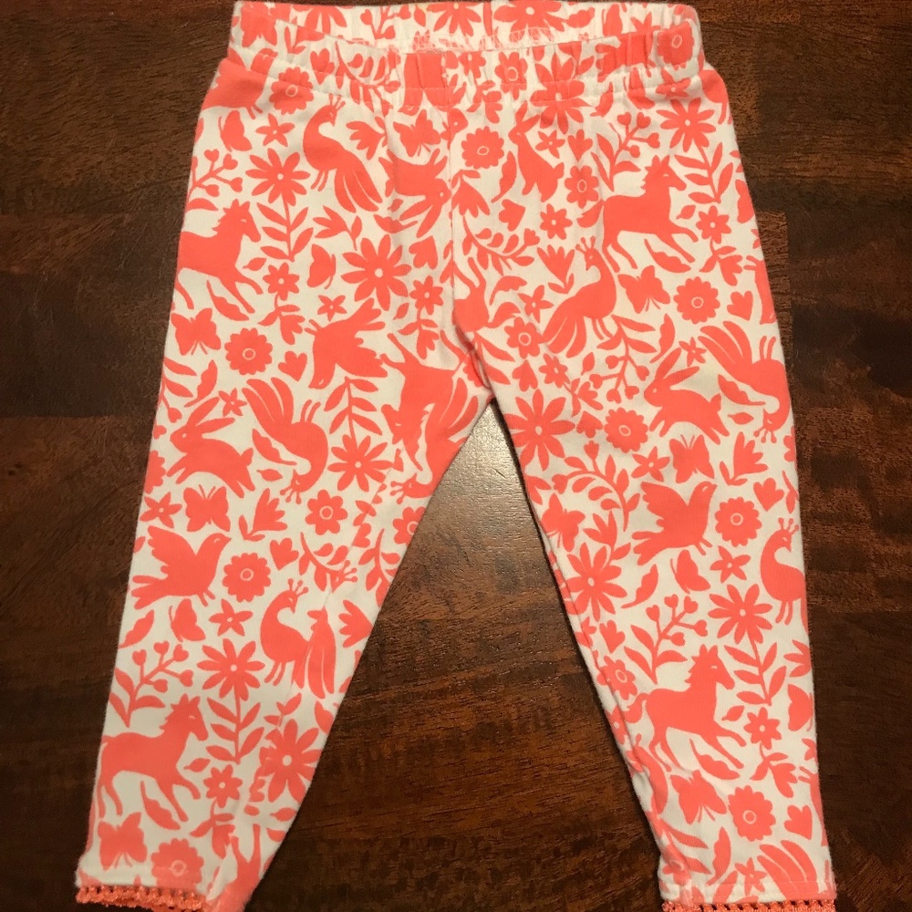 Baby Girl Bottoms Pink and White with Lace Bottoms